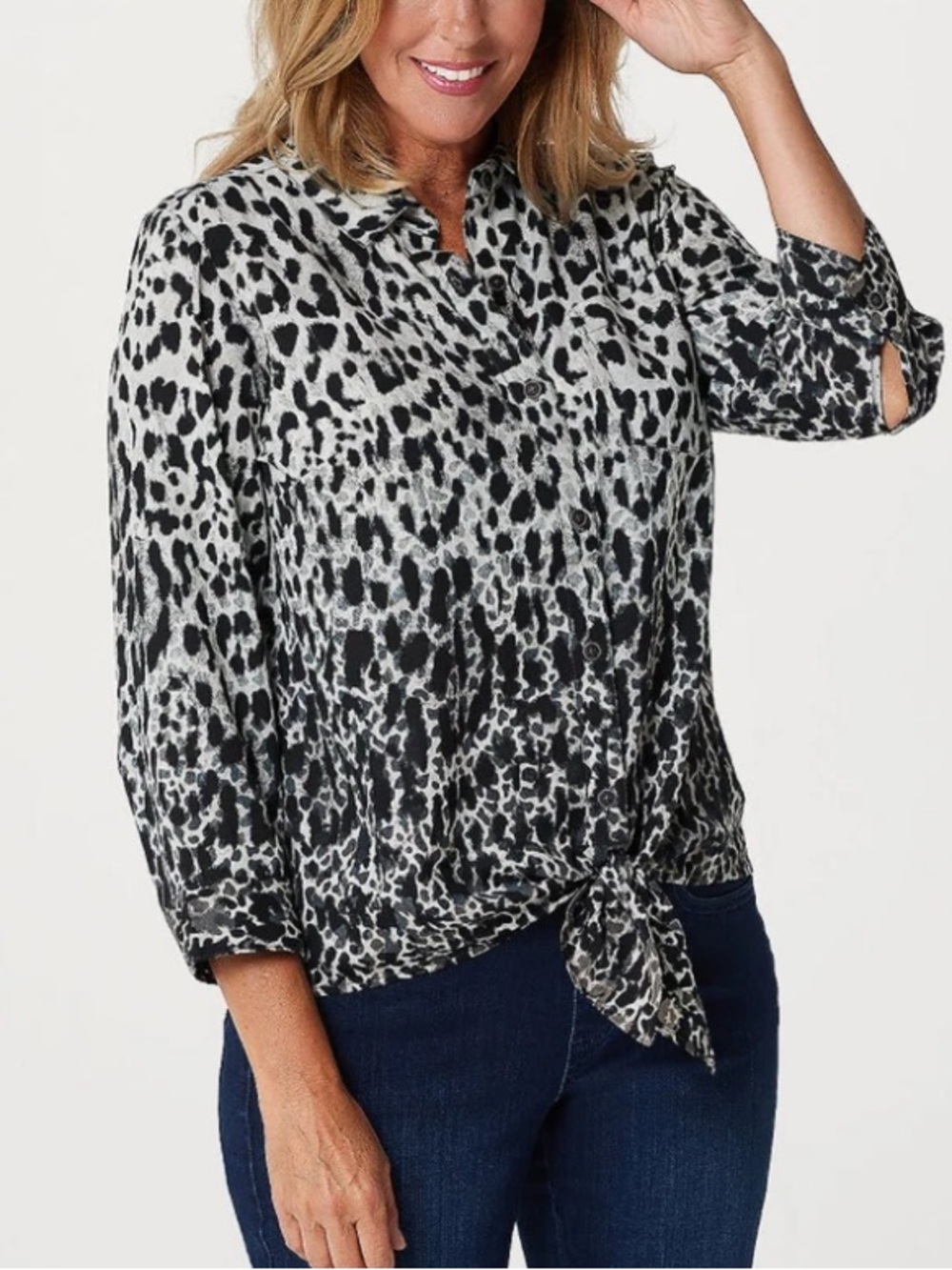 BELLE BY KIM GRAVEL BUTTON DOWN TINIC TOPSZ MED EUC
